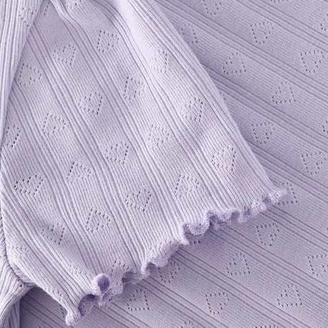 En Fant Purple Heather T-Shirt Ss Pointelle