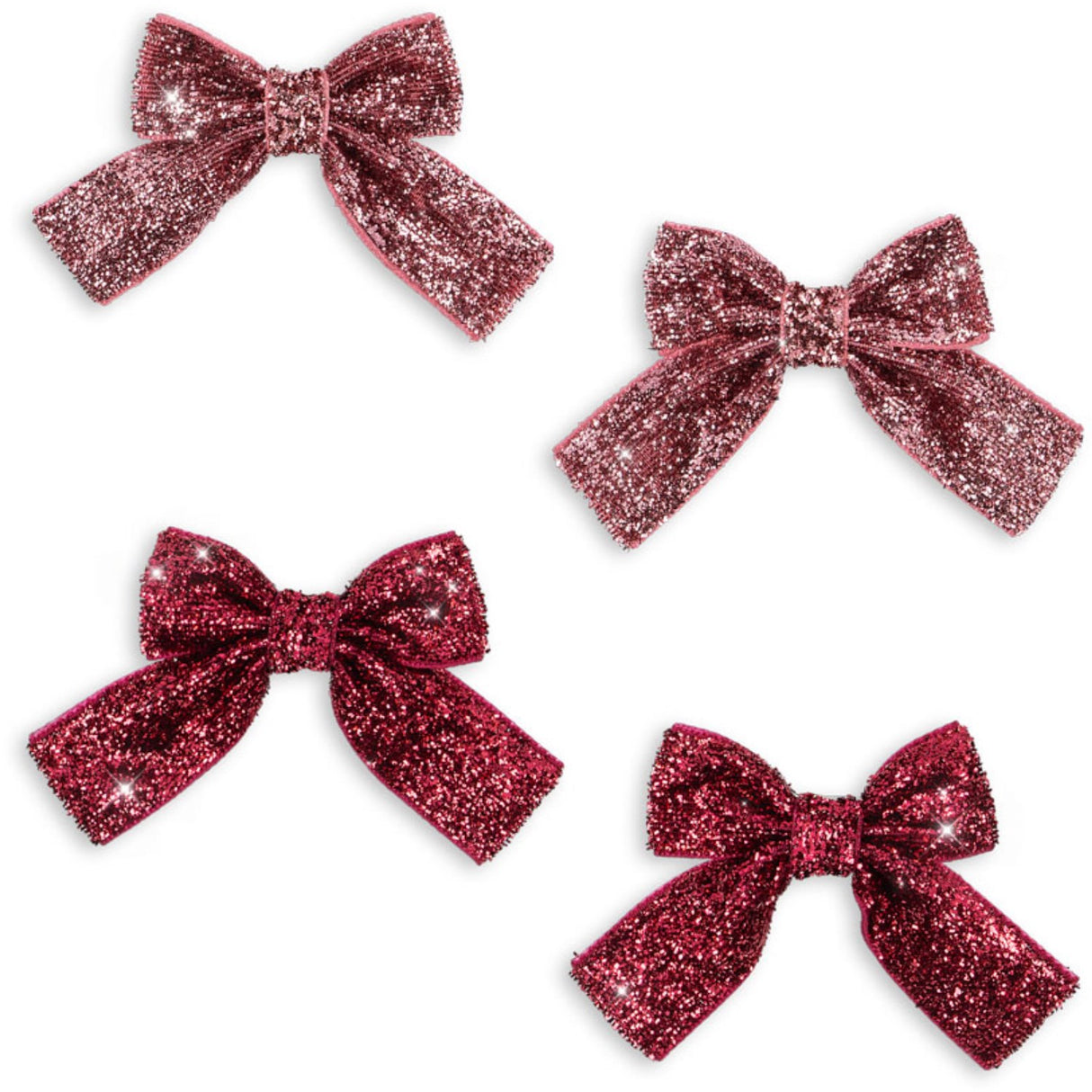 Konges Sløjd Pink Mix 4 Pack Glitter Bow Hair Clips