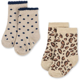 Konges Sløjd Leo/Dot 2 Pack Leo And Dot Glitter Jacquard Socks