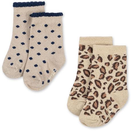Konges Sløjd Leo/Dot 2 Pack Leo And Dot Glitter Jacquard Socks