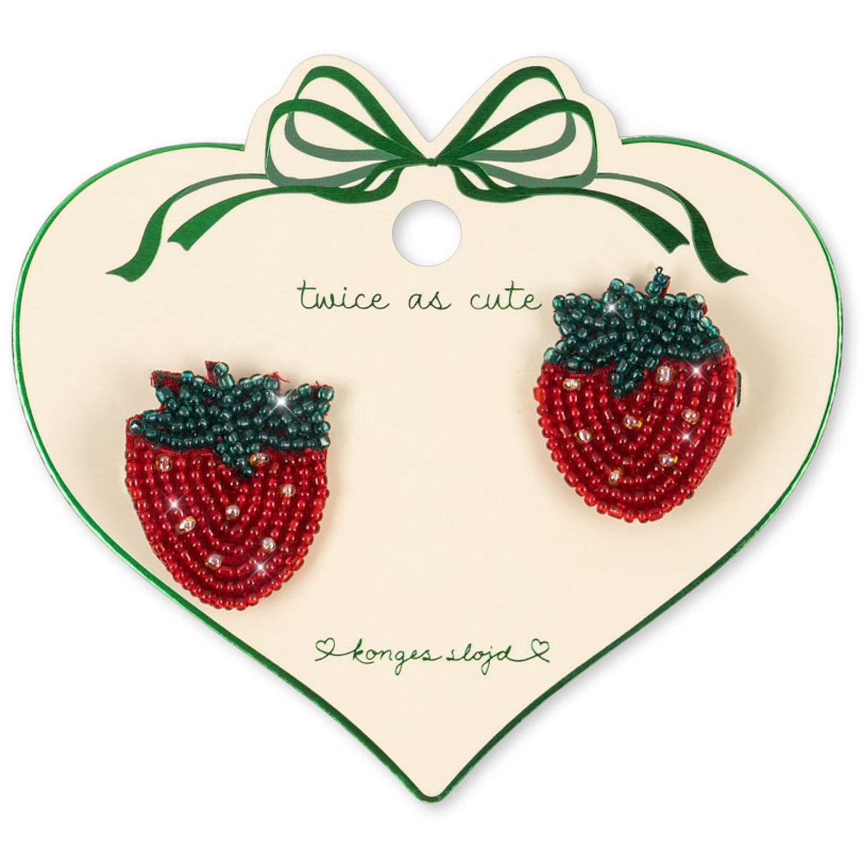 Konges Sløjd Strawberry 2 Pack Strawberry Beaded Hair Clip