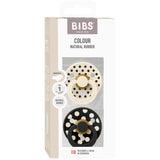 Bibs Ivory/Black Pacifier Studio Colour 2-Pack Polka Anatomical Latex