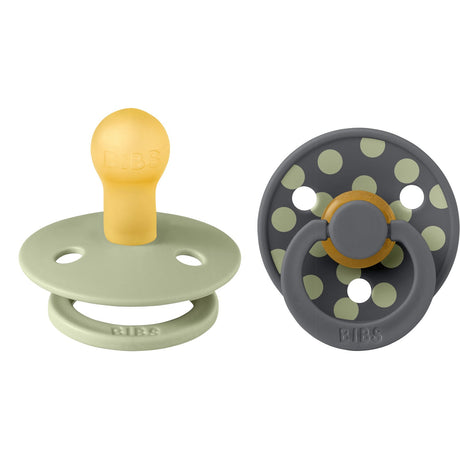 Bibs Sage/Iron Pacifier Studio Colour 2-Pack Polka Latex