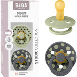 Bibs Sage/Iron Pacifier Studio Colour 2-Pack Polka Latex