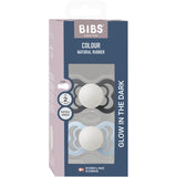 Bibs Iron Glow/Baby Blue Glow Pacifier Supreme 2-Pack Silicone