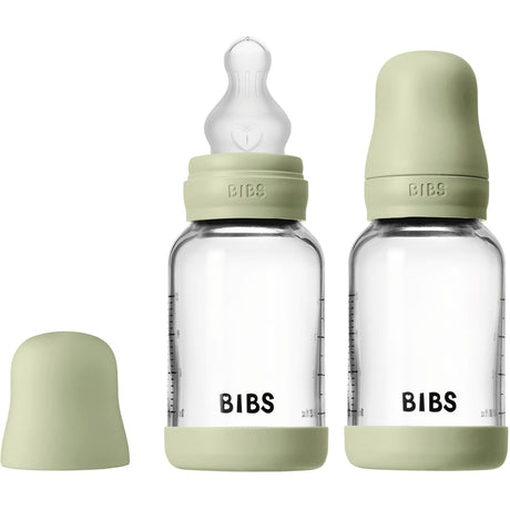 Bibs Sage Glass Baby Bottle Round Silicone 2-Pack 120 Ml Slow Flow
