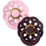 Bibs Pink/Plum Pacifier Boheme 2-Pack Latex