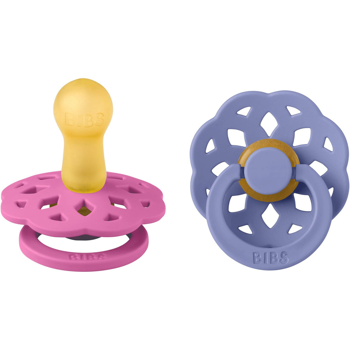 Bibs Bubblegum/Peri Pacifier Boheme 2-Pack Latex