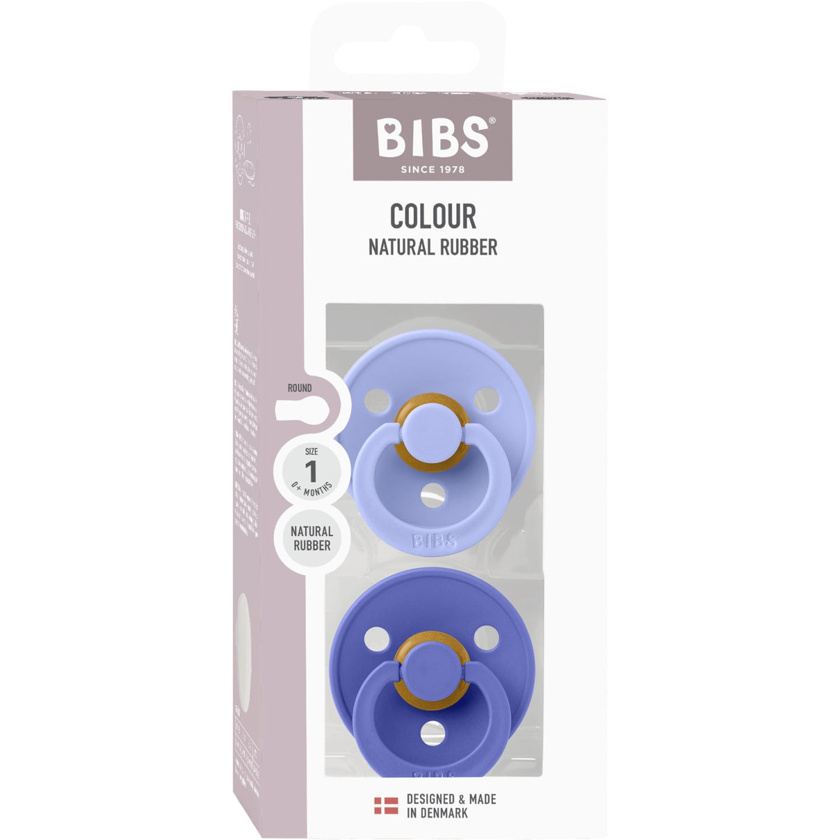 Bibs Hush/Grape Pacifier Colour 2-Pack Latex