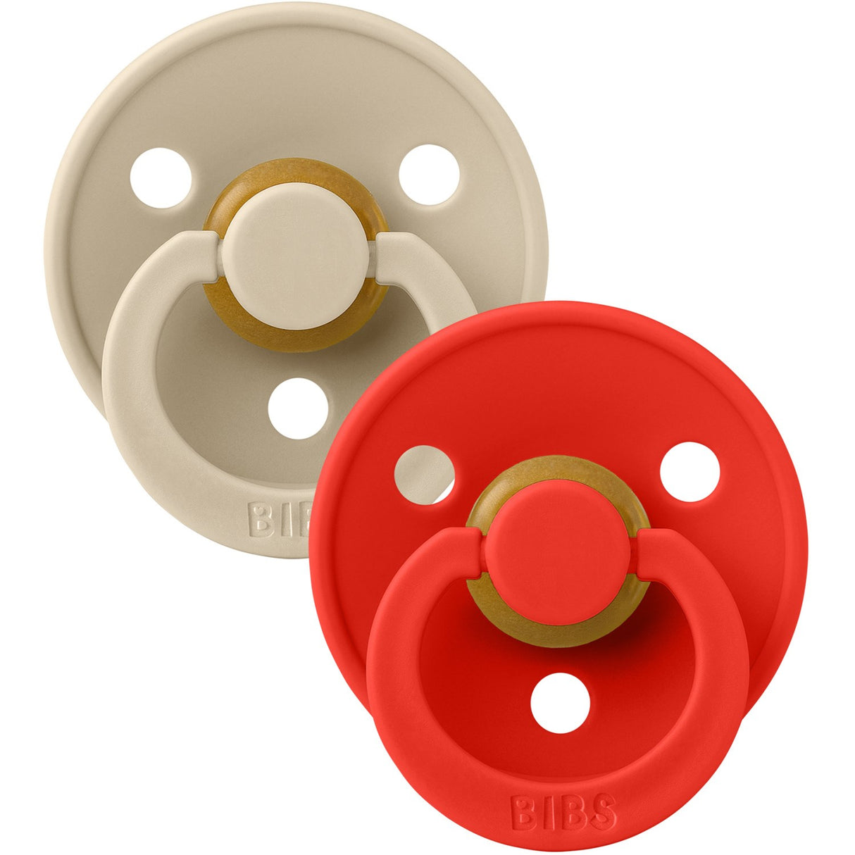 Bibs Vanilla/Candy Apple Pacifier Colour 2-Pack Anatomical Latex