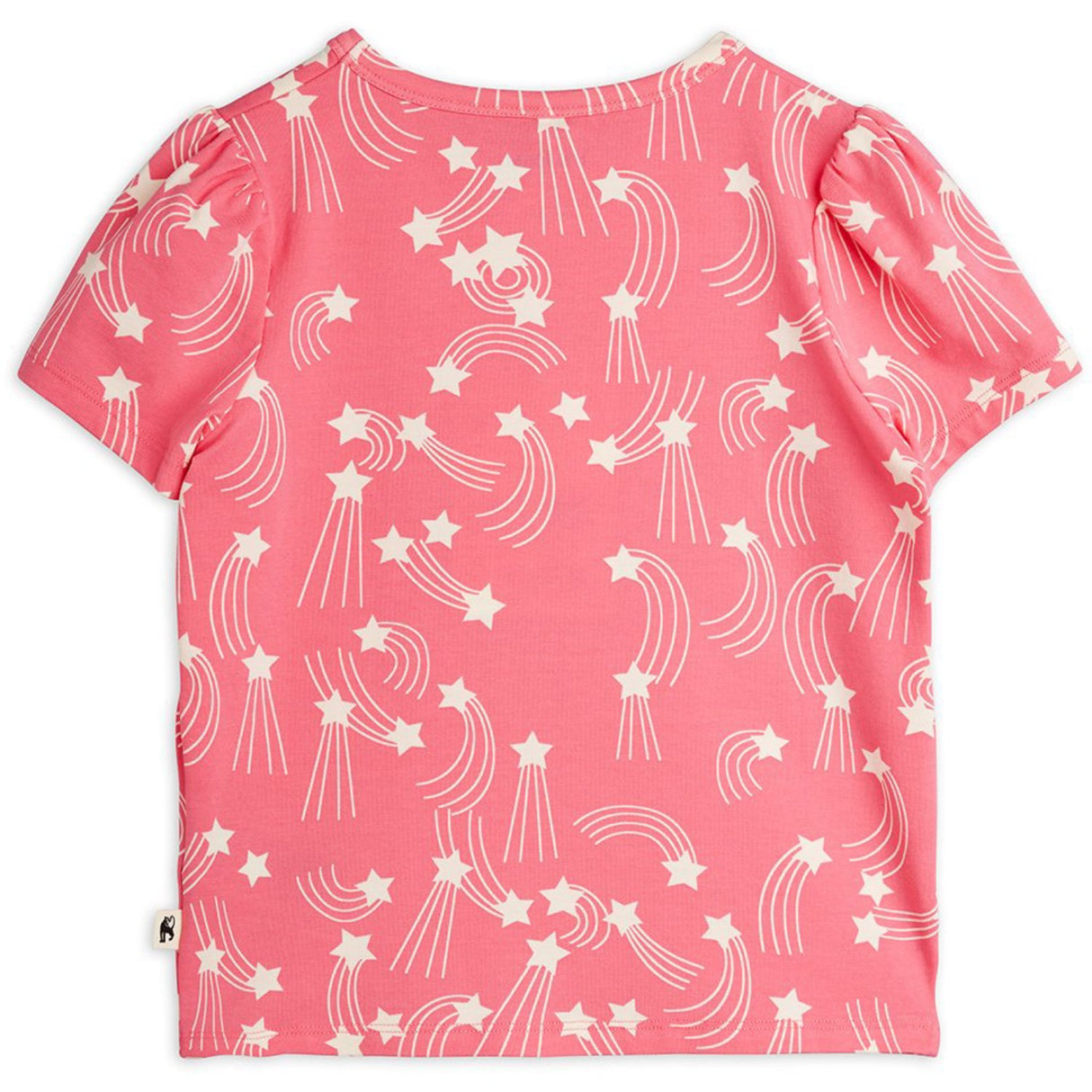 Mini Rodini Pink Starfall AOP Puff Sleeve Ss Top