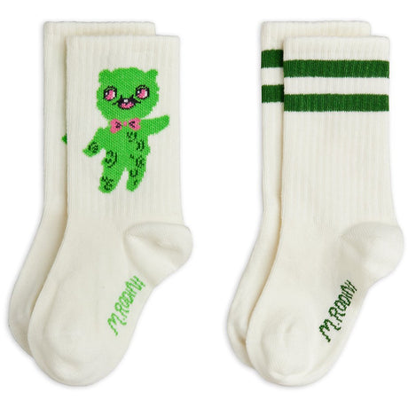 Mini Rodini Off-white Alien 2-Pack Socks