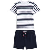 Tommy Hilfiger Dark Night Navy Essential Stripe Tee + Short Set