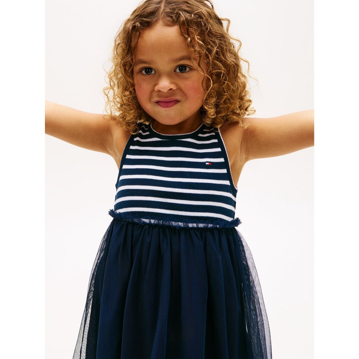 Tommy Hilfiger Dark Night Navy Lg Combi Tulle Dress