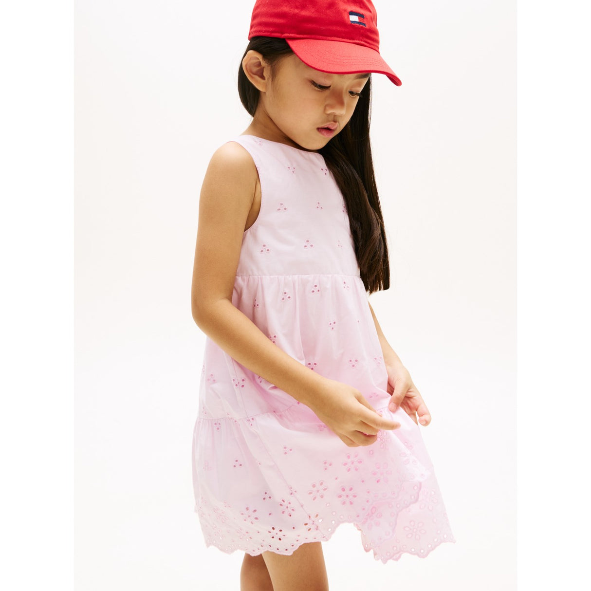Tommy Hilfiger Pearly Pink Lg Broderie Anglaise Bow Dress