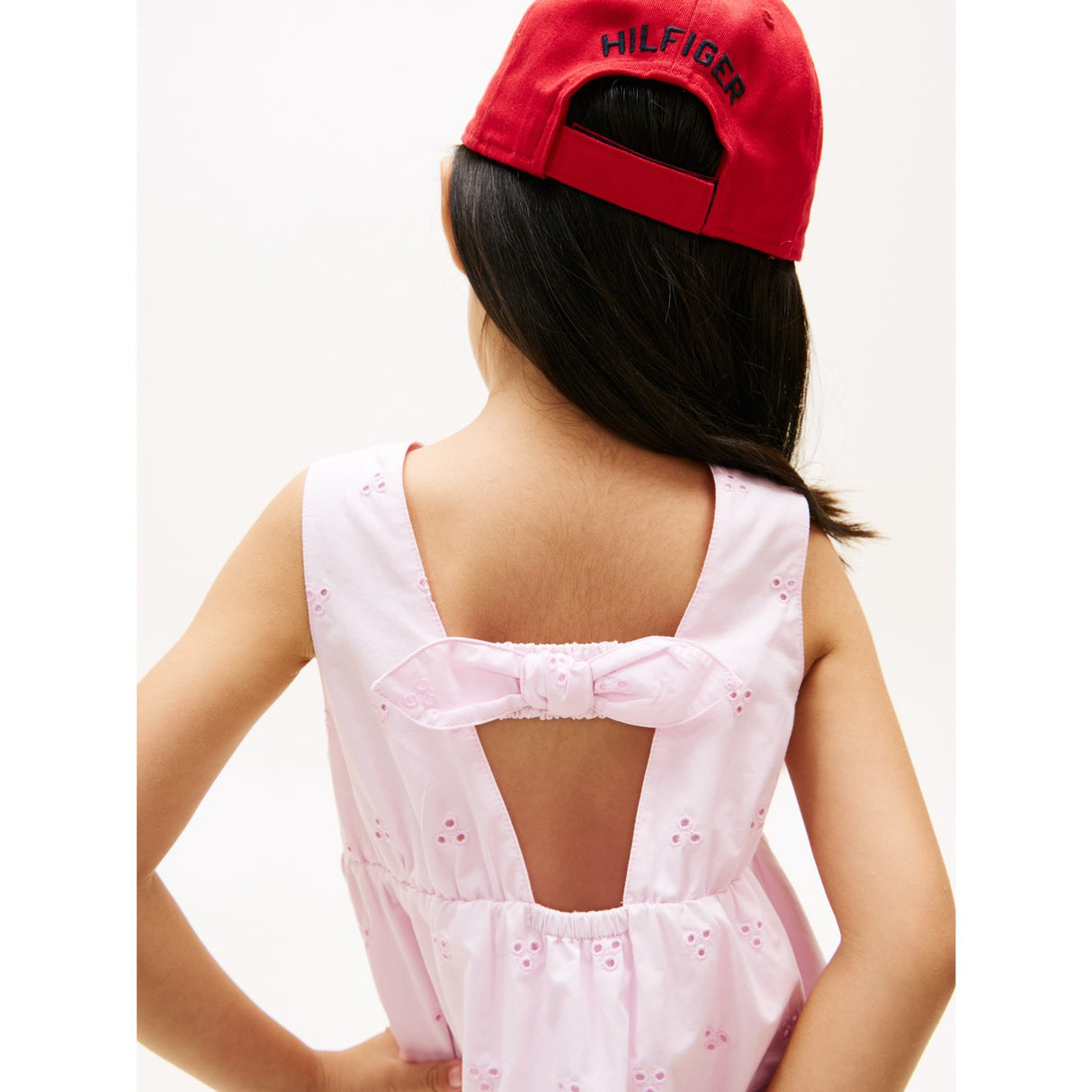 Tommy Hilfiger Pearly Pink Lg Broderie Anglaise Bow Dress
