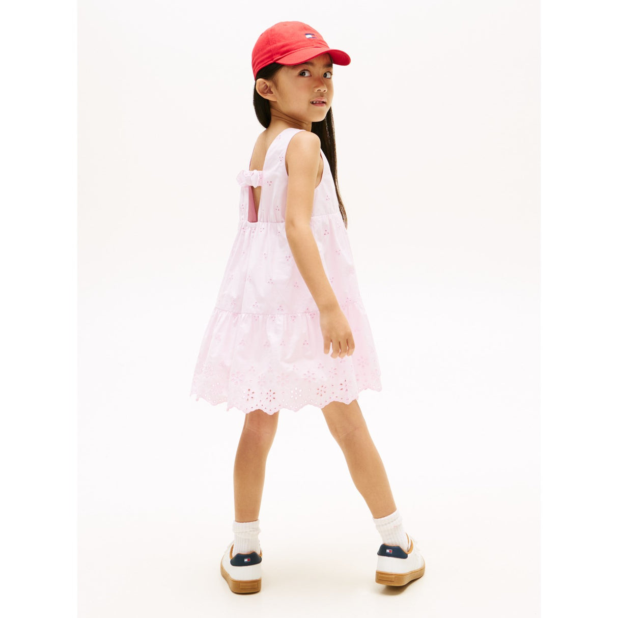 Tommy Hilfiger Pearly Pink Lg Broderie Anglaise Bow Dress