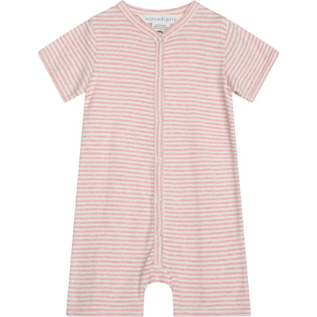 Serendipity Coral/Offwhite Baby Short Suit Stripe