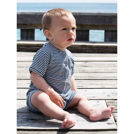 Serendipity Navy/Offwhite Baby Short Suit Stripe