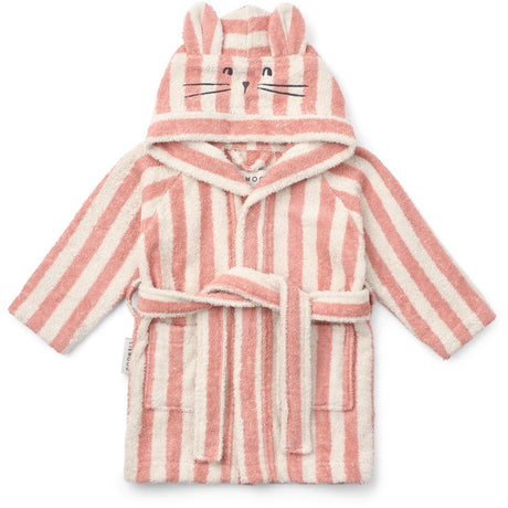LIEWOOD Coral Blush / Creme De La Creme Stripe Lily Bathrobe