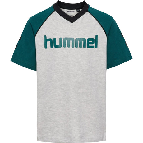 Hummel Light Grey Melange Jr Reg V-Neck T-Shirt Ss