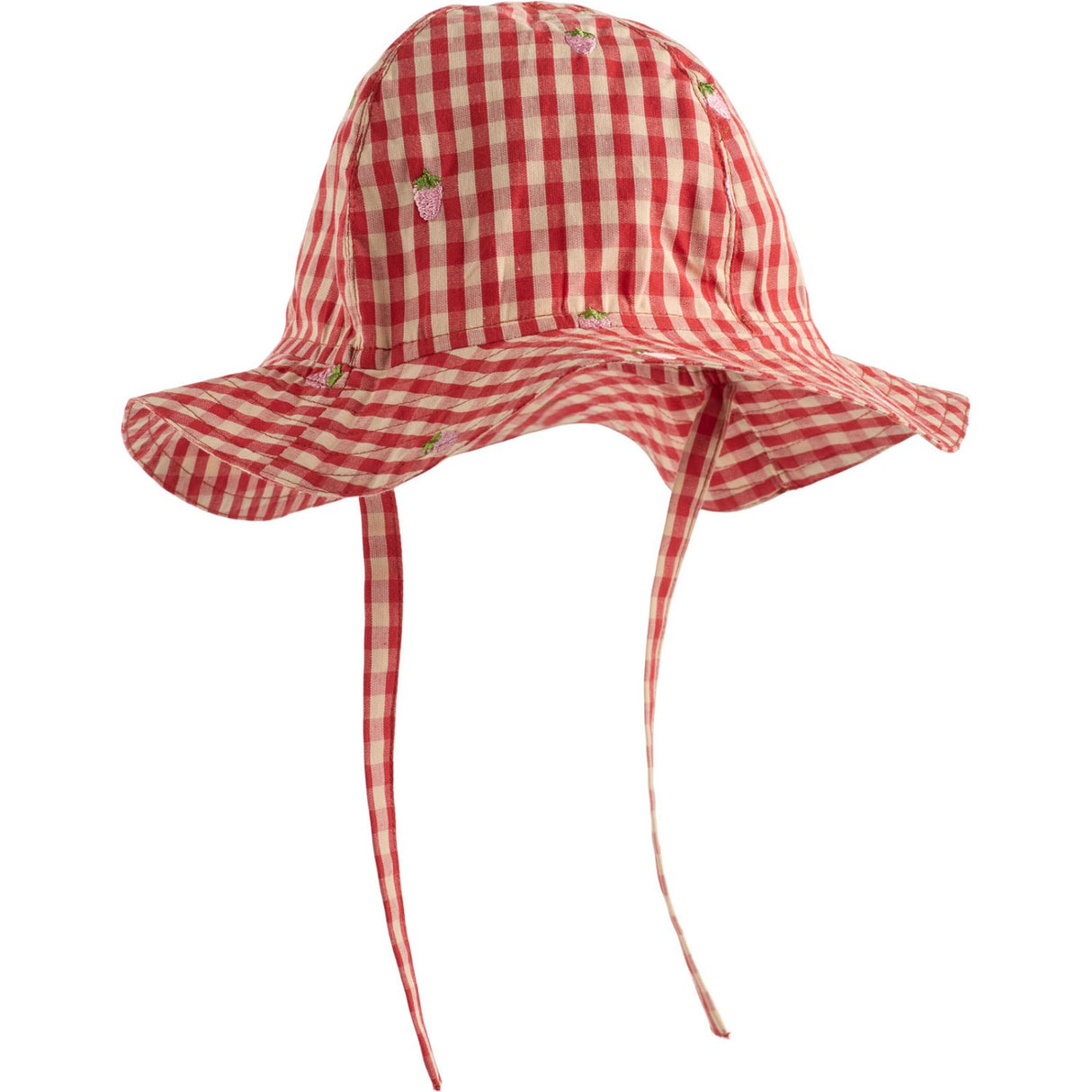 Flöss Red-pink Berry Gingham Molly Pineberry Sun Hat