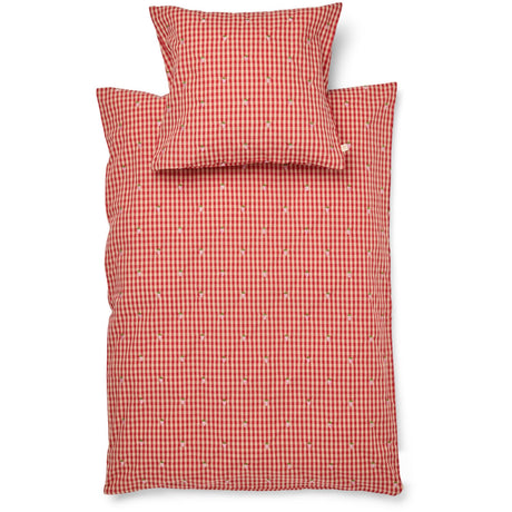 Flöss Red-pink Berry Gingham Molly Pineberry Duvet + Pillow