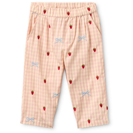 Flöss Berry/bow Gingham Dolly Bow Pants