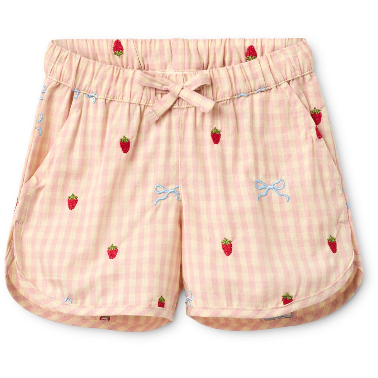 Flöss Berry/bow Gingham Dolly Bow Shorts