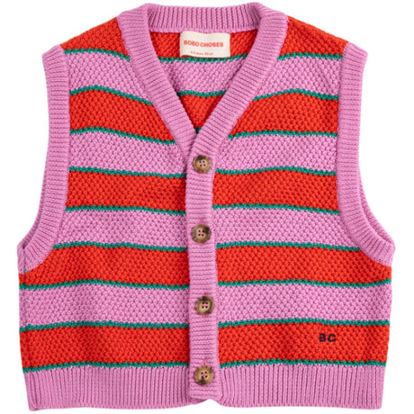 Bobo Choses Purple Bc Striped Knitted Vest