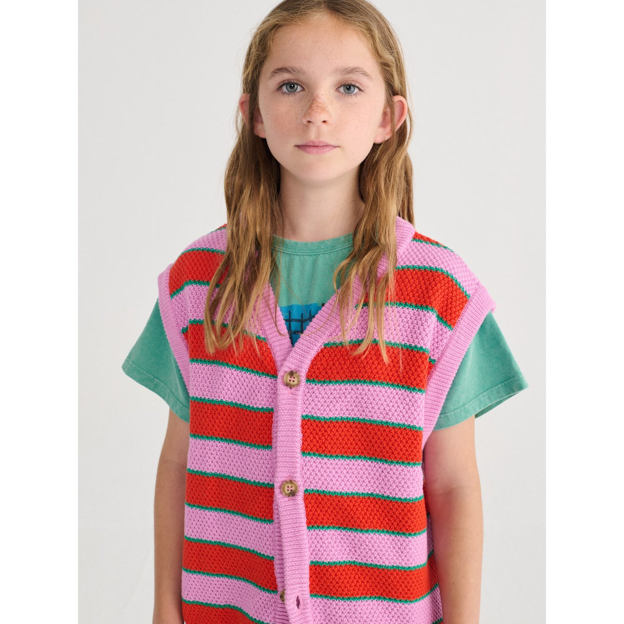 Bobo Choses Purple Bc Striped Knitted Vest