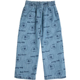 Bobo Choses Prussian Blue Pickles The Dog All Over Light Denim Pants