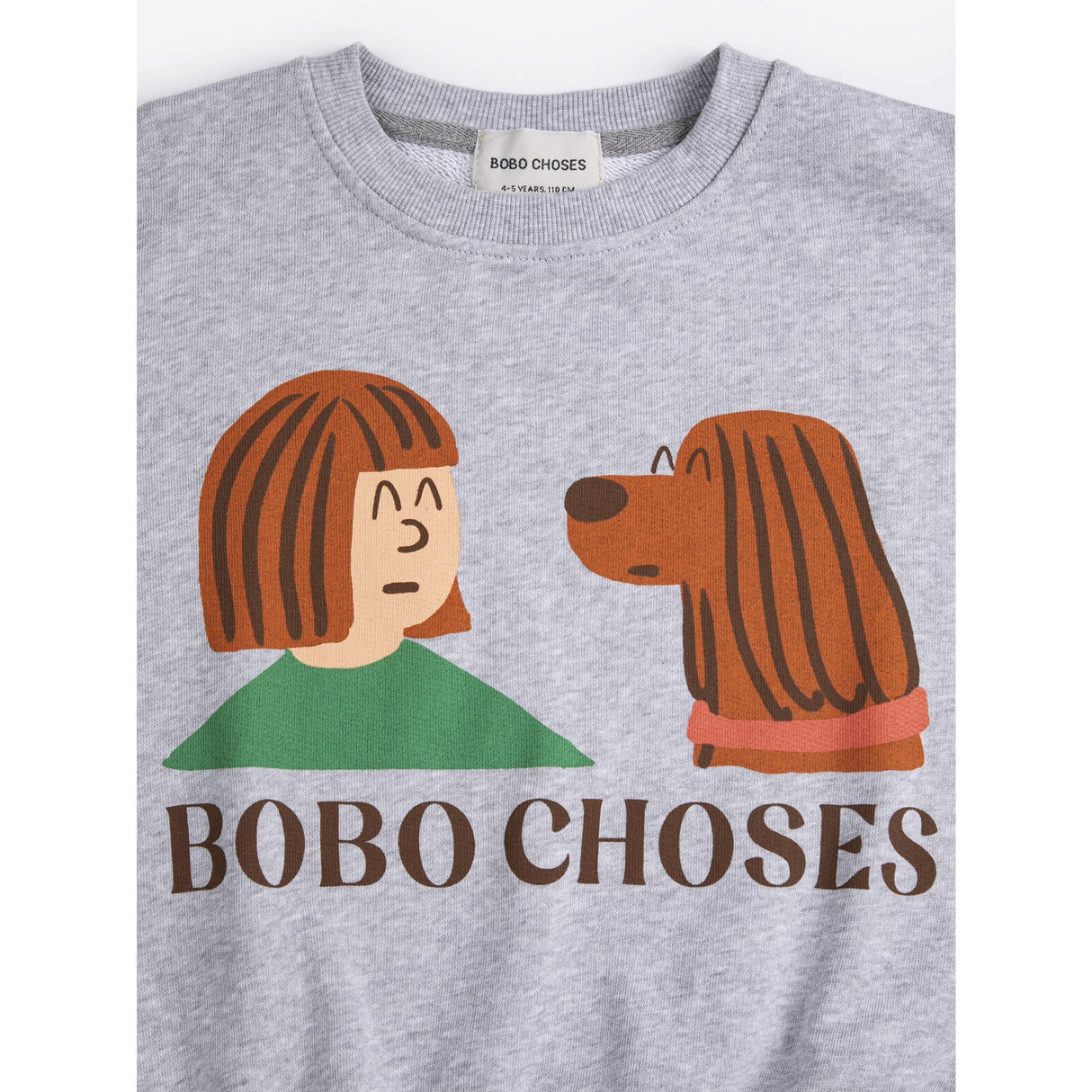 Bobo Choses Heather Grey Friends In A Pickle Sweatshirt