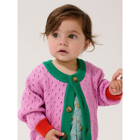 Bobo Choses Multicolor Color Block Open Work Cardigan