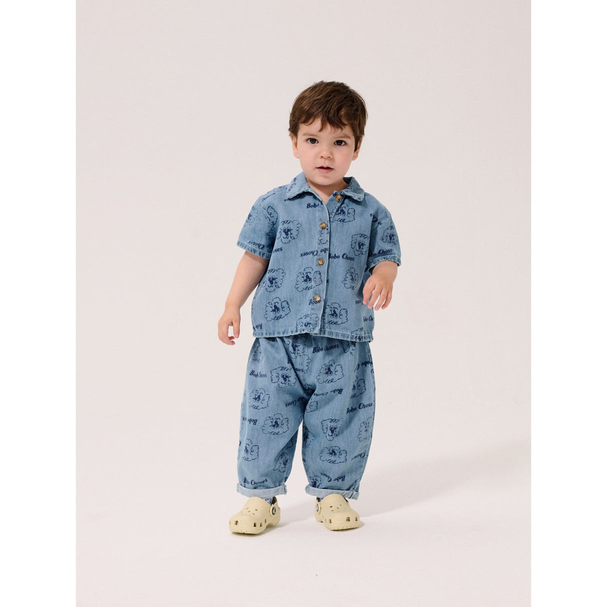 Bobo Choses Prussian Blue Pickles The Dog All Over Denim Pants