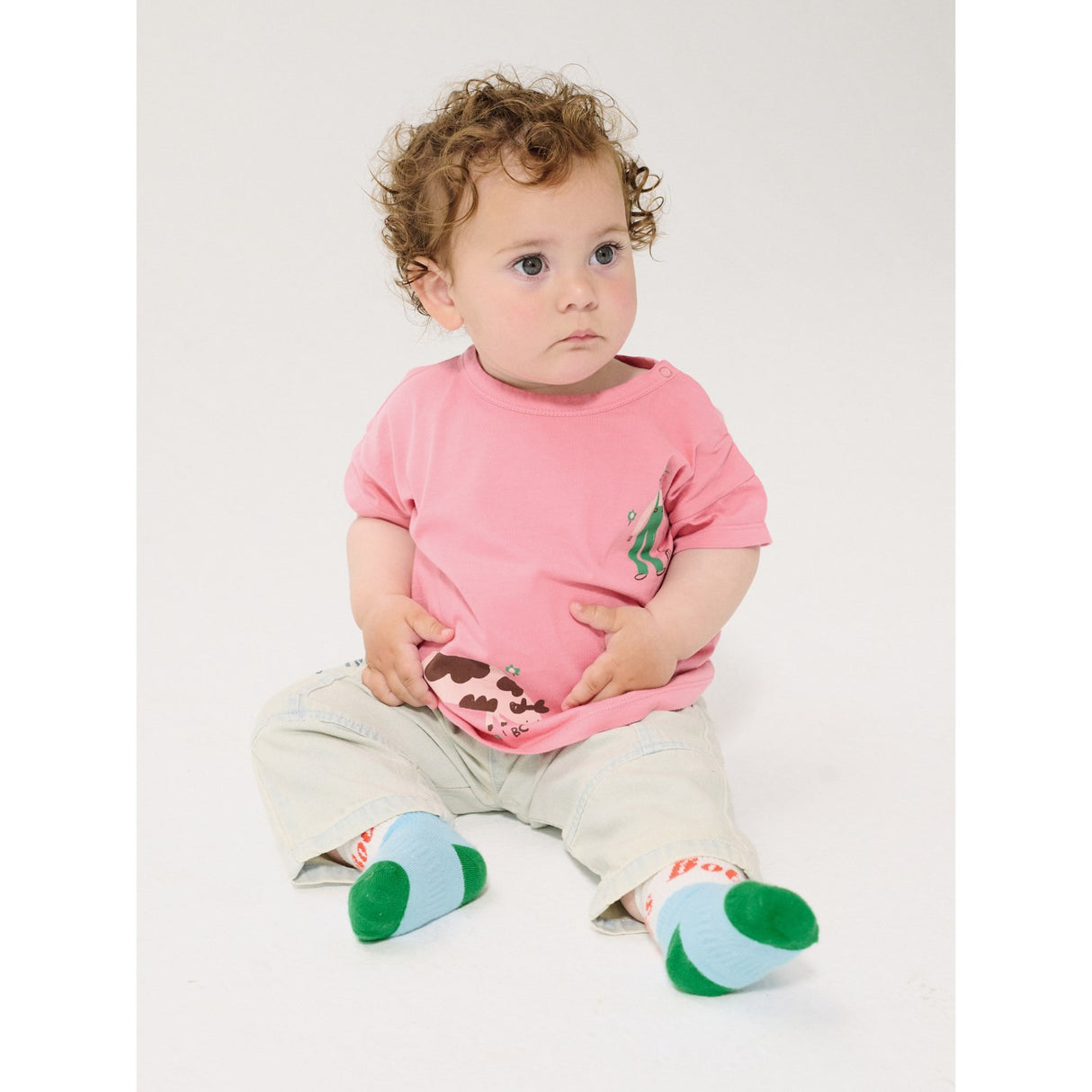Bobo Choses Pink Farm Adventure T-Shirt