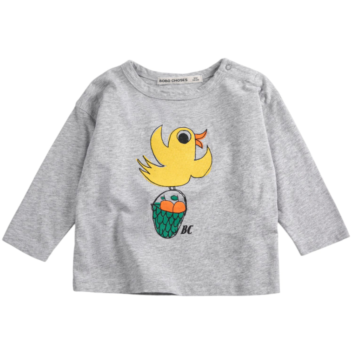Bobo Choses Heather Grey Flying Oranges Long Sleeve T-Shirt