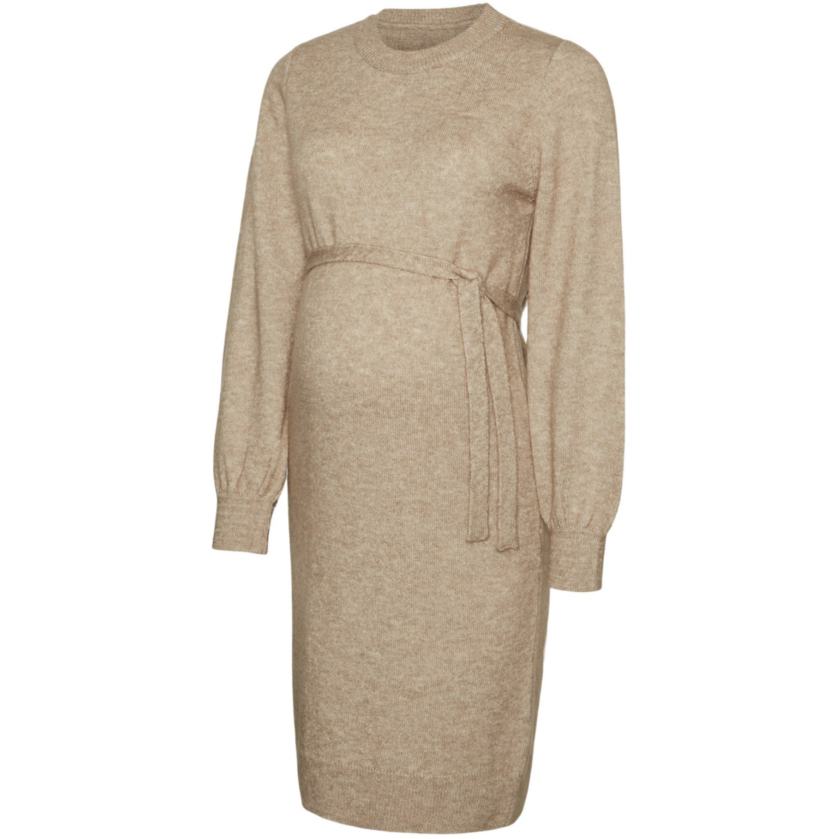 Mama;licious Natural Melange Mlnewanne L/S Abk Knit Dress A. Noos