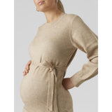 Mama;licious Natural Melange Mlnewanne L/S Abk Knit Dress A. Noos