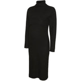 Mama;licious Black Mlsuniva June Ls Knit Midi Dress 2F Noos