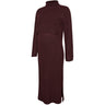 Mama;licious Windsor Wine Melange Mlsuniva June Ls Knit Midi Dress 2F Noos