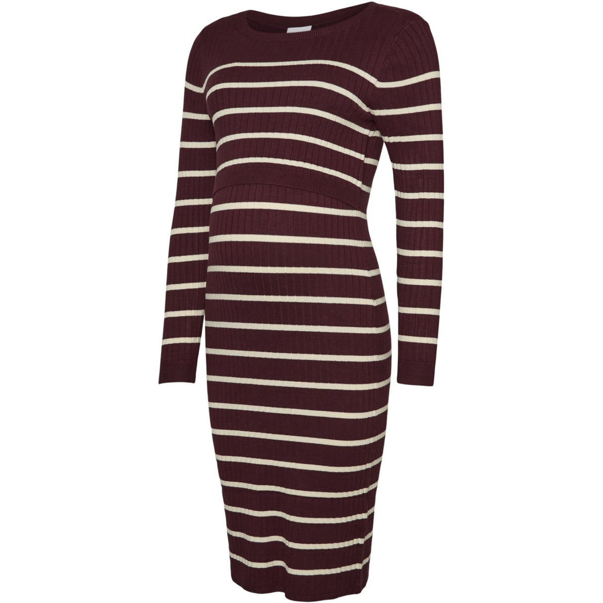 Mama;licious Windsor Wine Birch Mlnewsiv June Ls Uk Knit Dress 2F A Noos