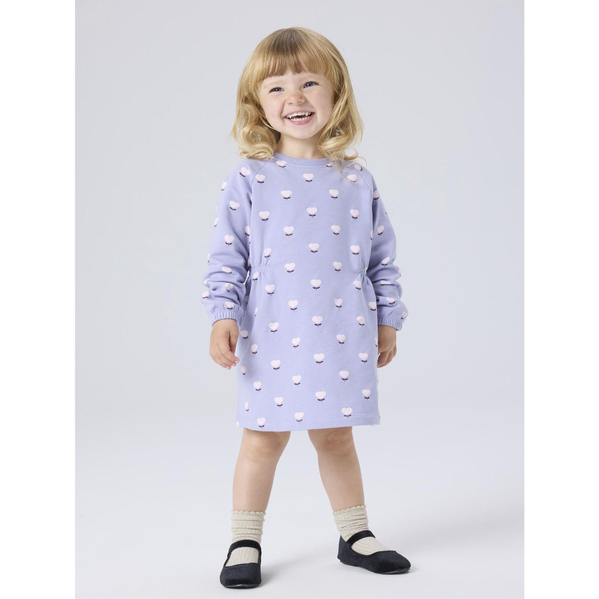 Name It Lavender Icing Nmfolini Ls Swe Dress Bru Pb