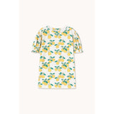 TinyCottons Off-White Oranges Puff Sleeve Dress
