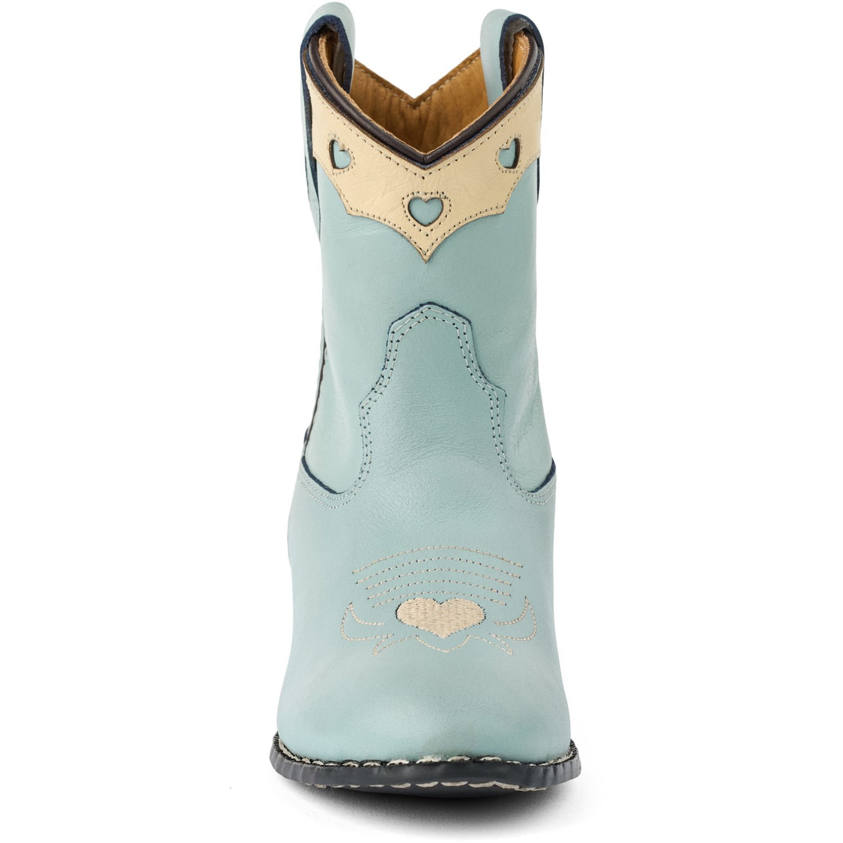 COPENHAGEN COLORS Dusty Blue Leather Limited Cowboy Boot Low - Dove