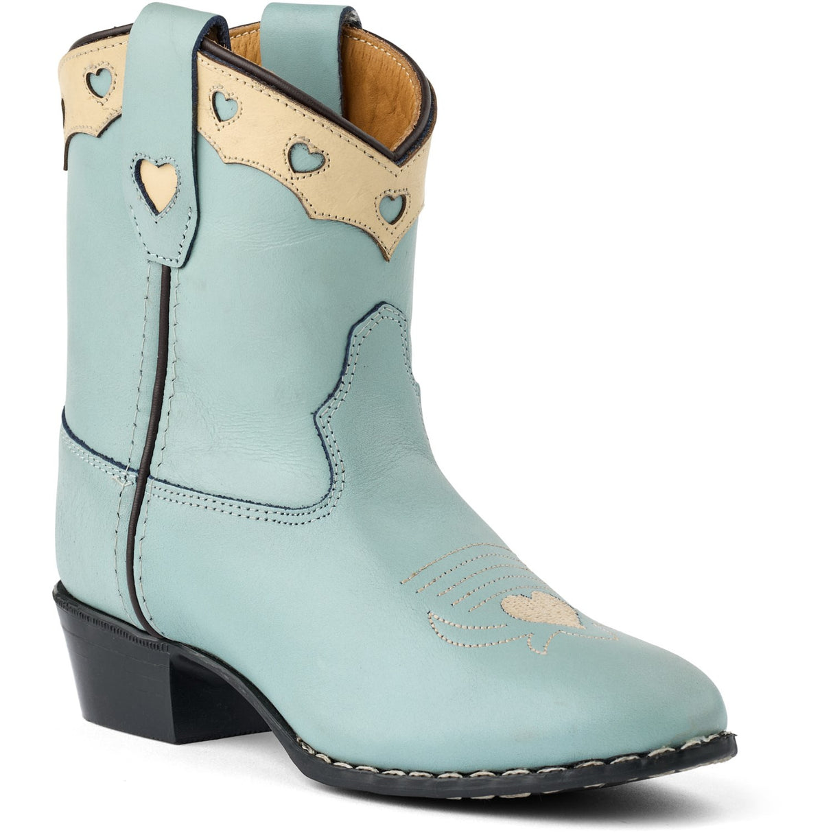 COPENHAGEN COLORS Dusty Blue Leather Limited Cowboy Boot Low - Dove