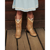 COPENHAGEN COLORS Beige Suede Limited Cowboy Boots High