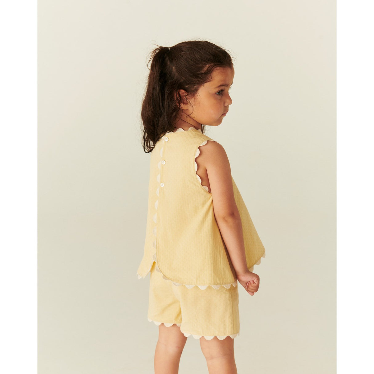 COPENHAGEN COLORS Pale Yellow Comb. Deco Top & Shorts Set