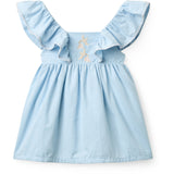 COPENHAGEN COLORS Lt. Blue Comb. Dress W. Frill & Emb.