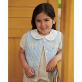 COPENHAGEN COLORS Lt. Blue Comb. Quilted Vest